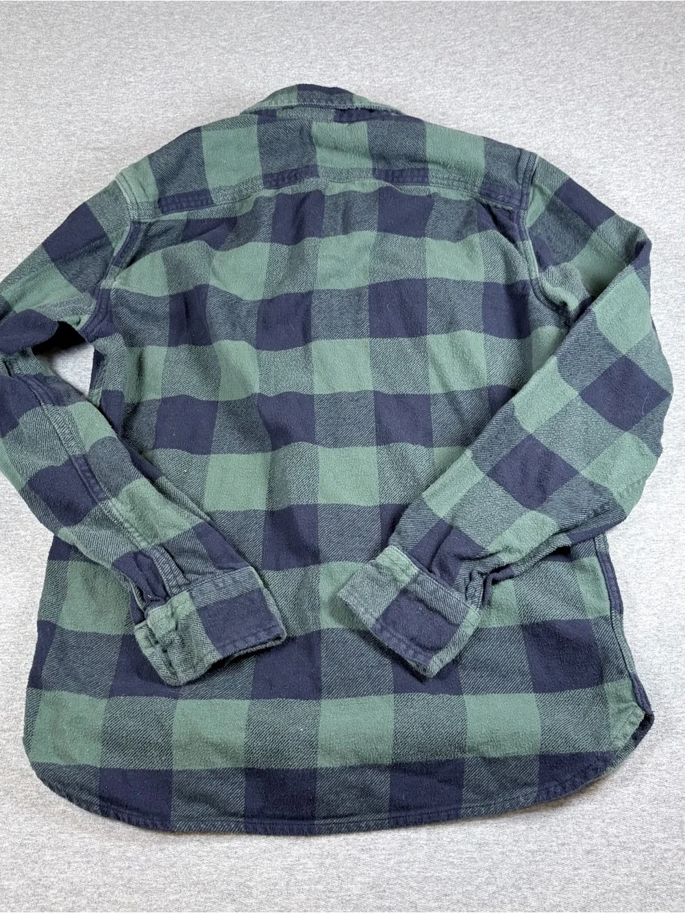 Levis Flannel Shirt Mens S Green Black Plaid Button Up Casual Cotton Batwing Tag